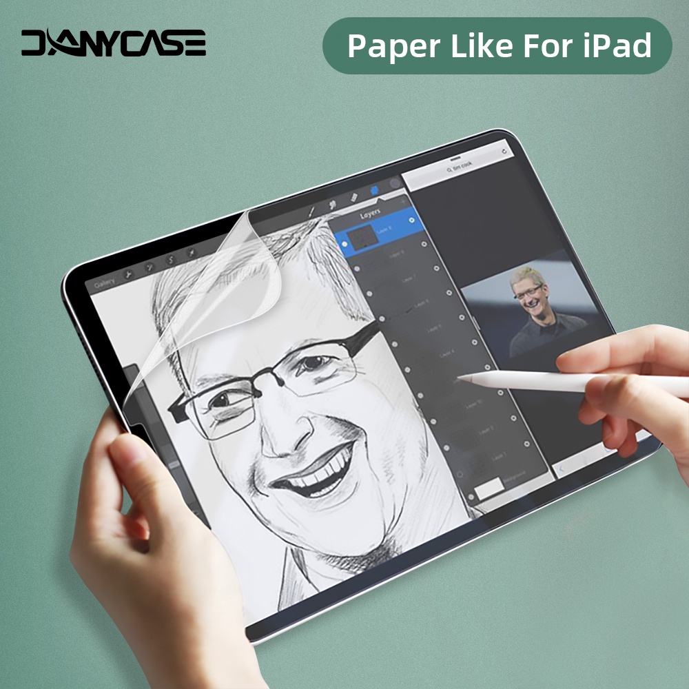 Phim Giấy Như Bảo Vệ Màn Hình Cho Ipad Air 11 "13" 2024 Pro 11 "13" 7Th 8Th 9Th 10.2 9.7 5Th 6Th Air 2 Air 3 Pro 10.5 Air 4 / 5 10.9 Pro 11 12.9 Mini7 Phim Matte Pet Tranh Viết