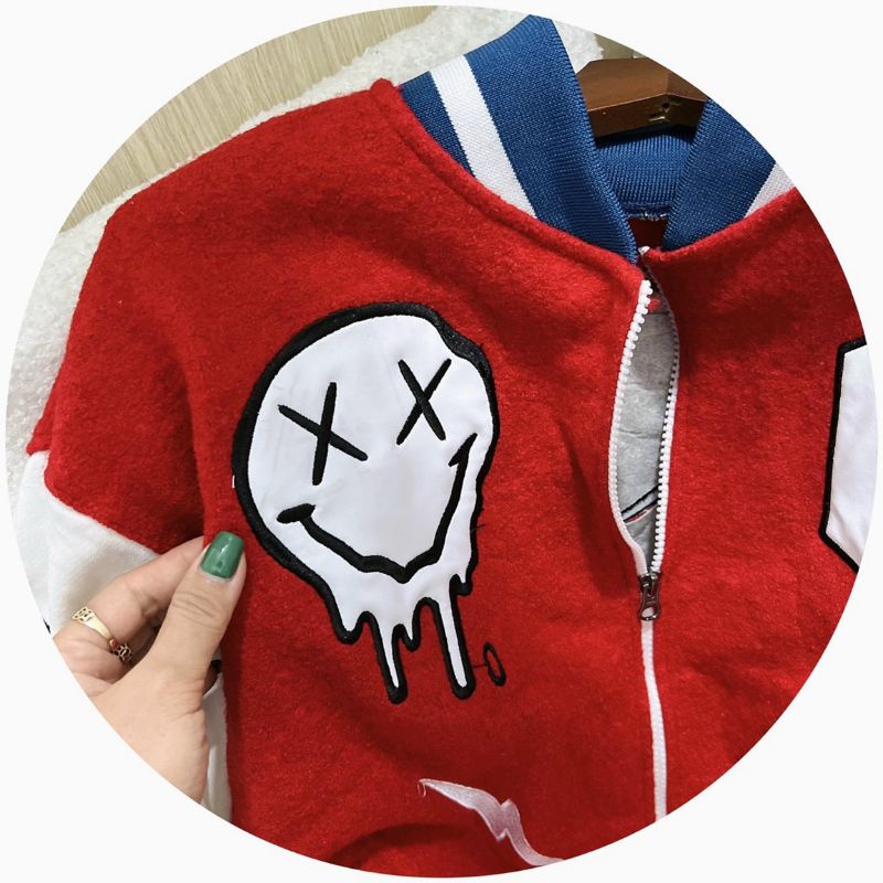 Khoác dạ bomber Unisex thêu