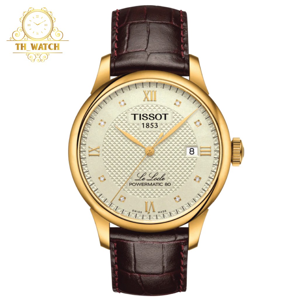 Đồng hồ Nam Tissot 1853 Le Locle cơ tự động, dây da, kính shapphire T006.407.36.266.00