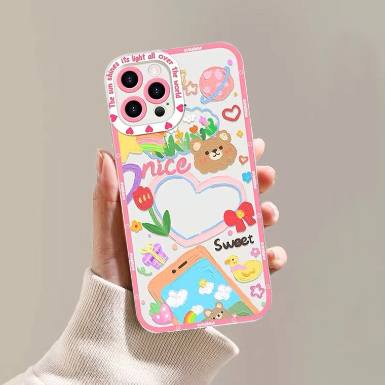 Ốp Điện Thoại Silicon Mềm Trong Suốt In Hình Hoa Thời Trang Cho iPhone 11 12 13 Pro MAX X XR XS MAX 12 Pro 6 6S 7 8 Plus