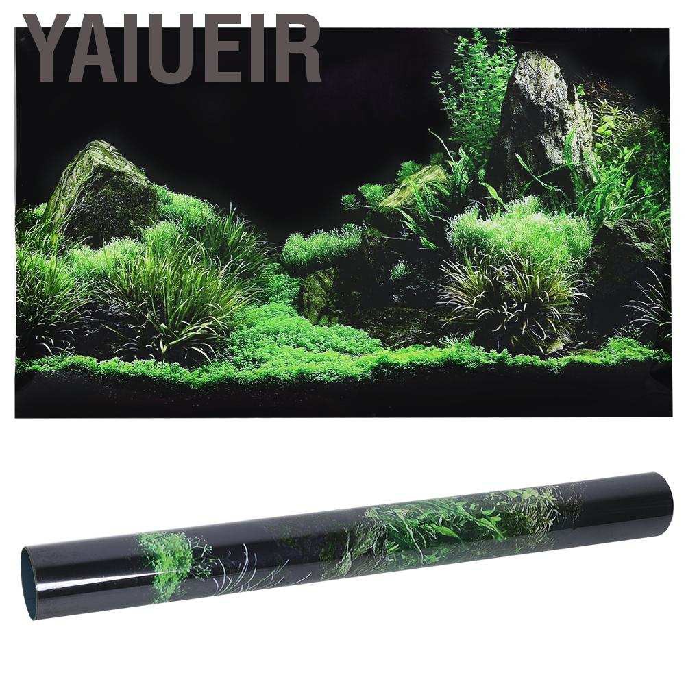 Yaiueir Aquarium Fish Tank Seafloor Water Grass Background Decoration Painting PVC Sticker