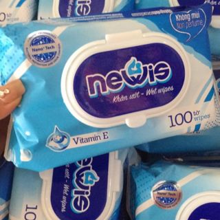 Khăn Ướt Newis Không Mùi 100 Tờ(hãng bỉm JO)