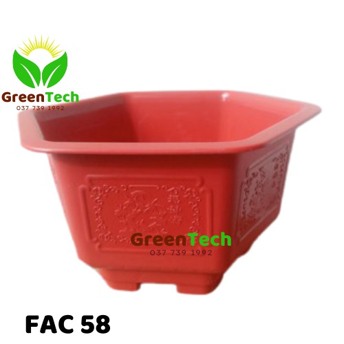 [ Giá Sỉ ] Chậu Nhựa Lục Giác FAC 58cm, Chậu Nhưa Trồng Cây