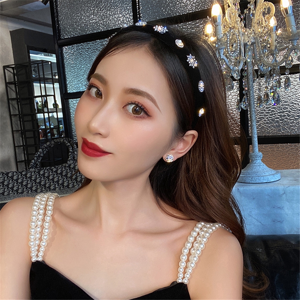 Băng Đô Cài Tóc Đính Đá Phong Cách Retro Cho Nữ