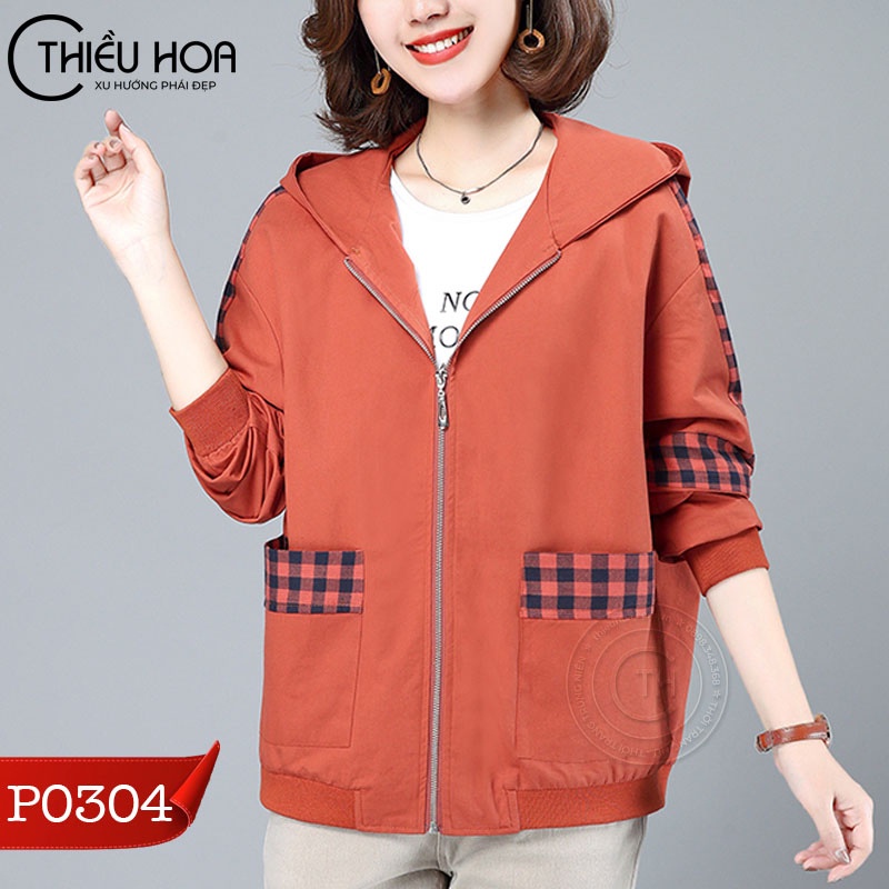 Áo Khoác Nữ Trung Niên Chống nắng chống gió cực tốt, chất liệu Kaki dù cao cấp Thương hiệu Thiều Hoa P0304