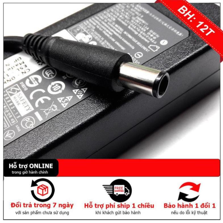 [BH12TH] Hàng Zin, Sac Laptop DELL 19.5V - 4.62A, Hình Chữ Nhật, Chân Kim To ZIN