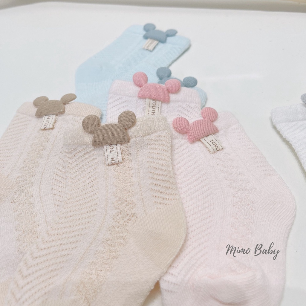 Tất lưới cao cổ gắn hình dễ thương cho bé T28 Mimo baby