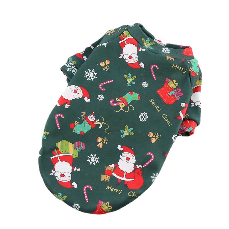 BST NOEL ÁO NỈ MỎNG KHÔNG KHÍ NOEL HOẠ TIẾT SANTA CLAUS  CHO THÚ CƯNG