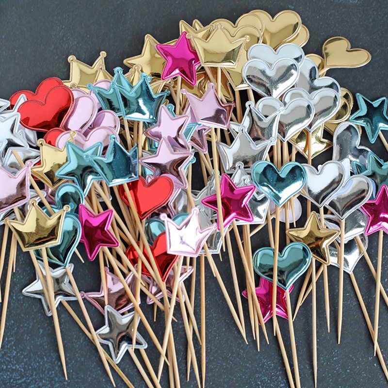 Bộ 50 Ngôi Sao Năm Cánh Bằng PU Trang Trí Bánh Kem Sinh Nhật