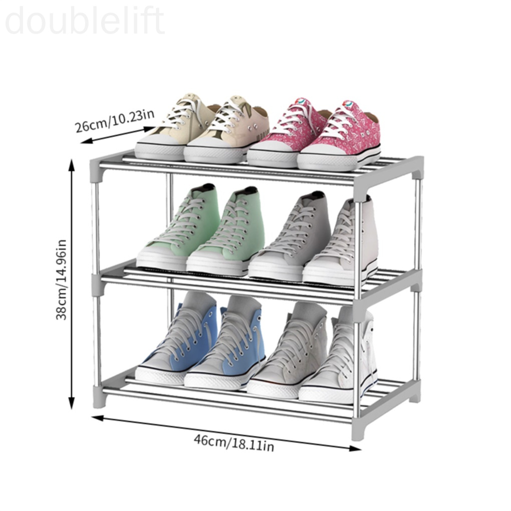 Shoes Rack Organizer Multi-layer Stainless Steel Shoe Stand Storage Shelf for Entryway Door doublelift store