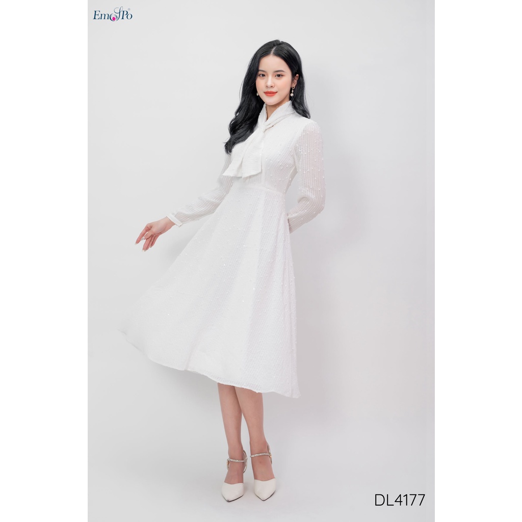 Đầm xòe, Cổ tà thắt nơ Emspo DL4177