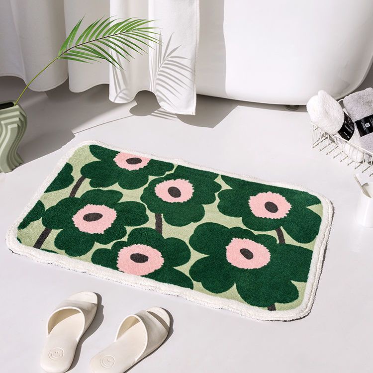 Thảm Chùi Chân Chống Trượt Thấm Hút Tốt In Họa Tiết Hoa Xinh Xắn Trang Trí Nhà Cửa