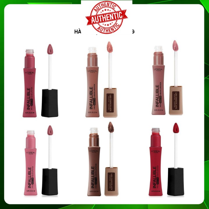 [Voucher giảm giá cho khách sỉ mỹ phẩm chính hãng] Son Môi Kem Lì Lâu Trôi L'oreal Infallible Pro Matte Liquid Lipstick