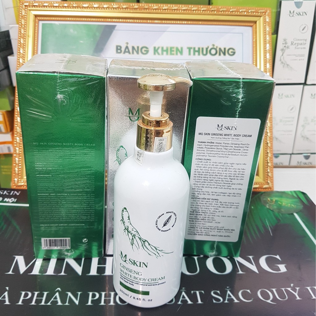 Kem Body Nhân Sâm MQ Skin (Mqskin Chính Hãng) Giúp Làm Trắng da, Dưỡng ấm, Chống Nắng, Tái Tạo Collagen