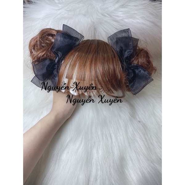 Turban tóc giả xoăn 2 bên cho bé