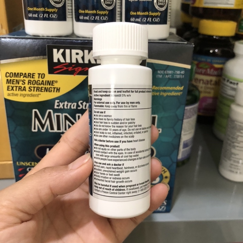 [1;3 Lọ] Dung Dịch Minoxidil 5% Kirkland mọc Râu , Tóc Của Mỹ 60ml