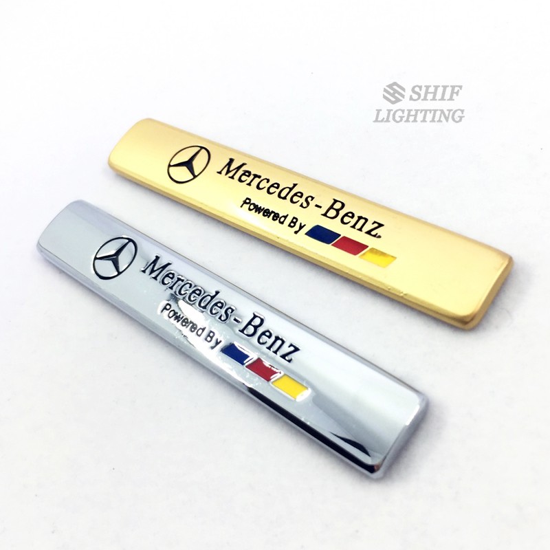 Logo Mercedes Benz bằng kim loại dán trang trí cho xe ô tô