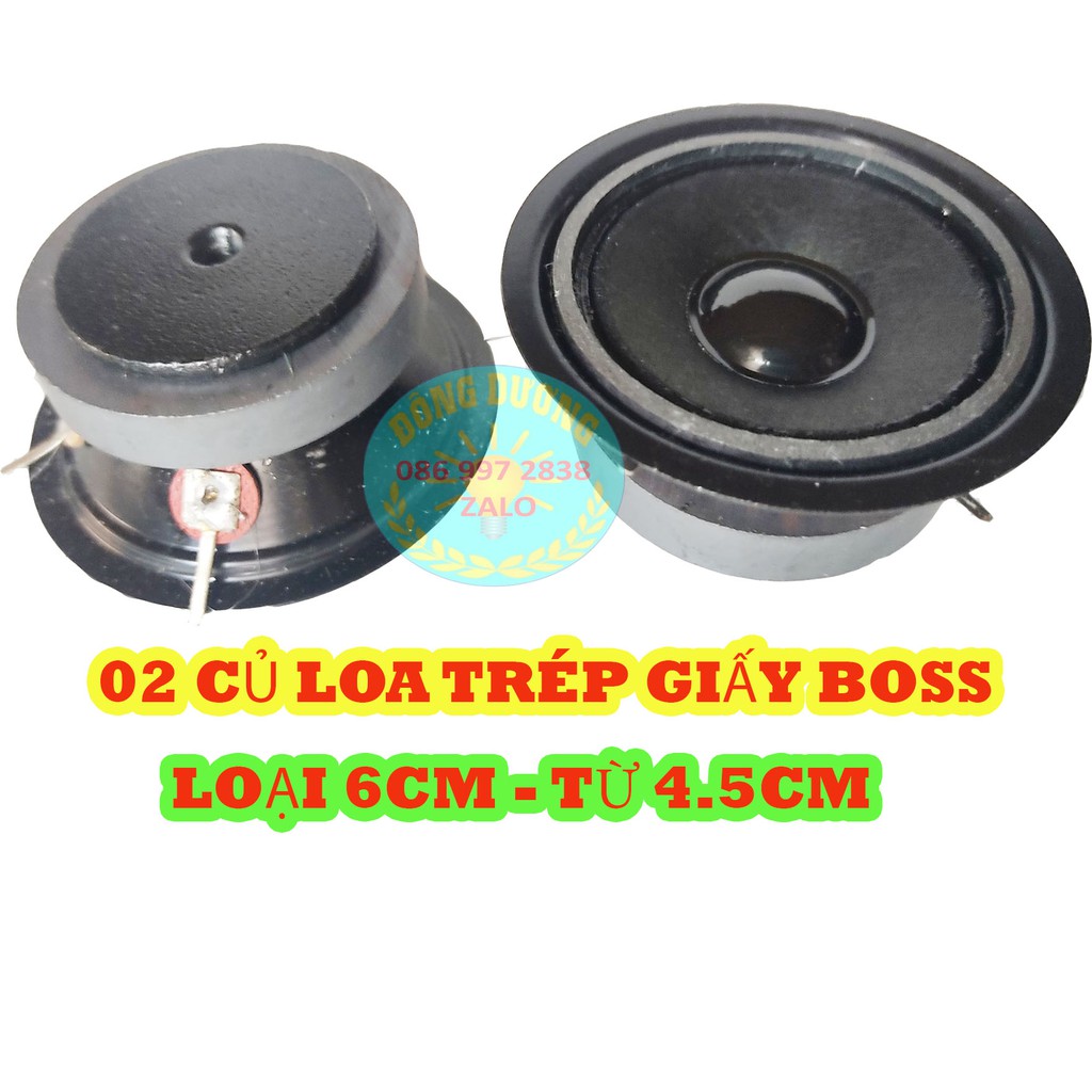 LOA TREBLE GIẤY 6CM  DÙNG CHO LOA BOSS - GIÁ 1 CẶP - KÈM TỤ 1.5MF TỐT - CỦ LOA TÉP RỜI