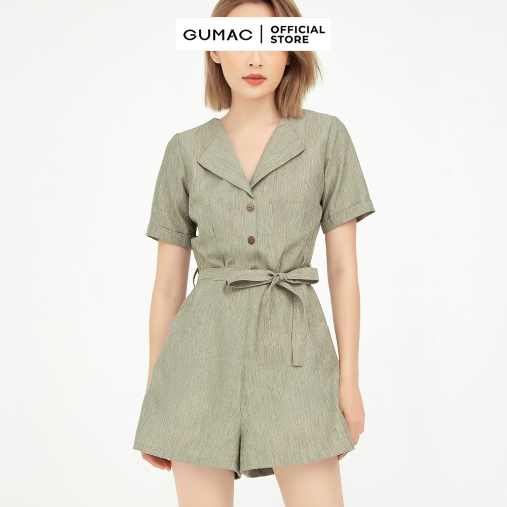 [Mã WABRG208 giảm 10% tối đa 50k đơn từ 250k] Jumpsuit nữ phối nút GUMAC, thiết kế màu xanh hot trend DB566 | BigBuy360 - bigbuy360.vn