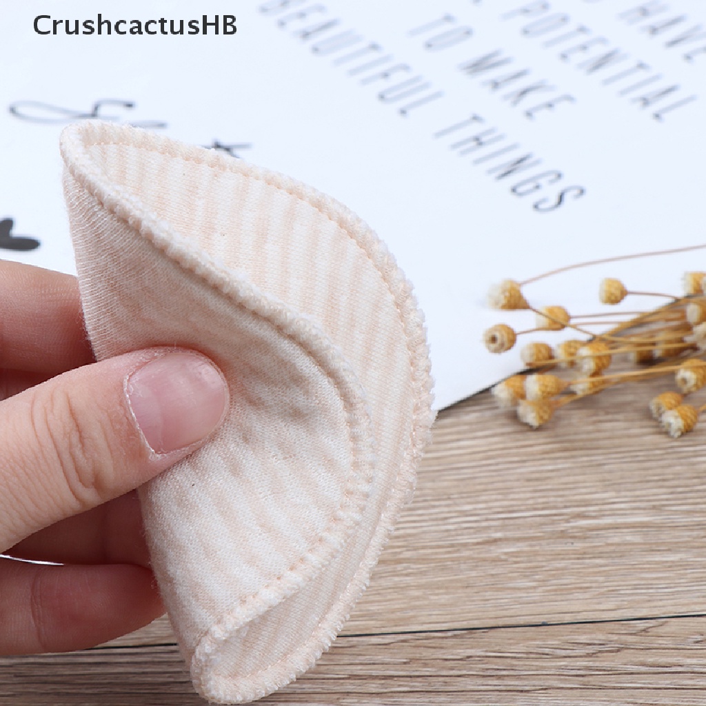 [CrushcactusHB] Túi 4 Miếng Lót Ngực Bằng Cotton Hữu Cơ Tự Nhiên Có Thể Giặt Được
