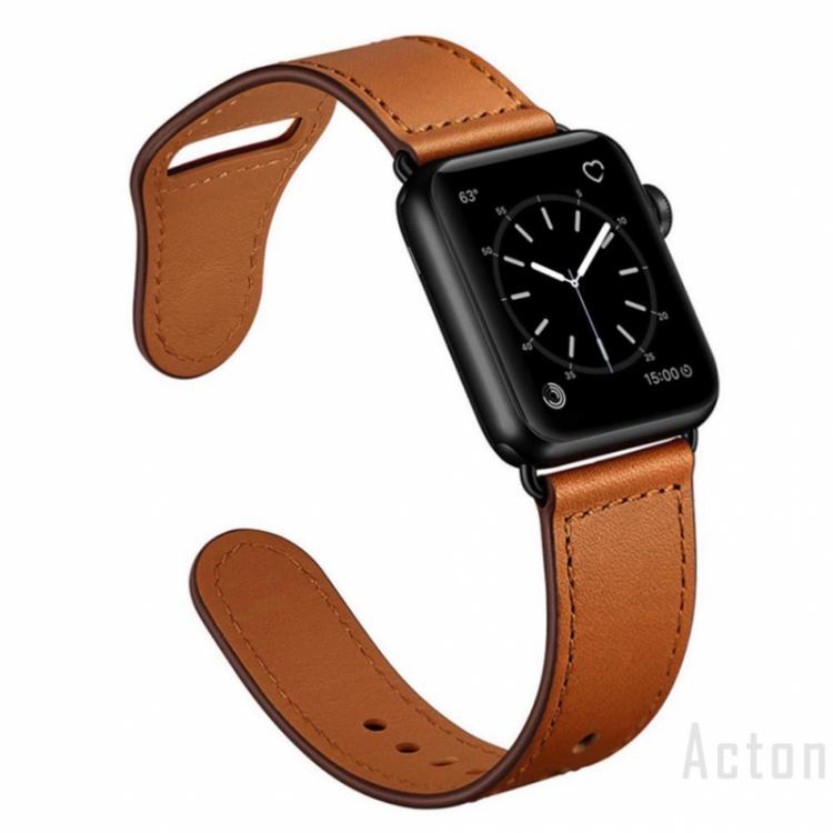 Dây đeo da có khóa cho đồng hồ iWatch 38mm 42mm bằng thép không gỉ