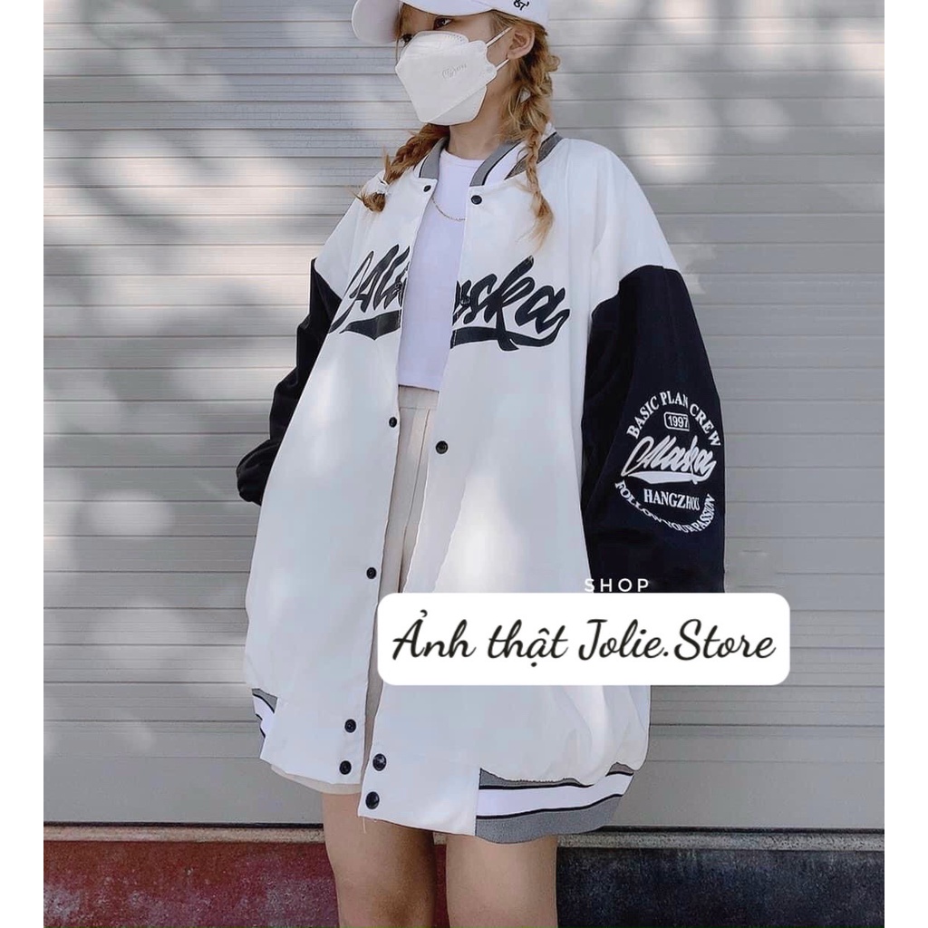 Áo Bomber Jacket Dù 2 Lớp ALASKA Unisex  JOLIE Nam NữFREESHIPÁo khoác Chất Gió dù,2 lớp,from rộng bo tay ẢNH THẬT