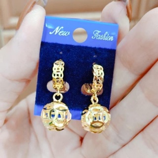 Bông tay nữ kiểu kim tiền màu vàng 18