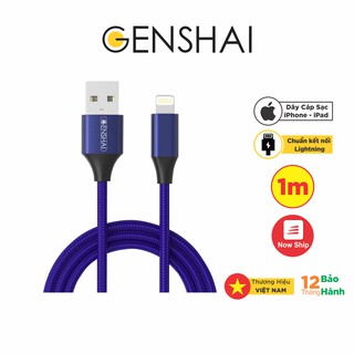 Dây cáp sạc lightning iphone ipad bọc nylon, dài 1m genshai gl06 - hàng chính hãng