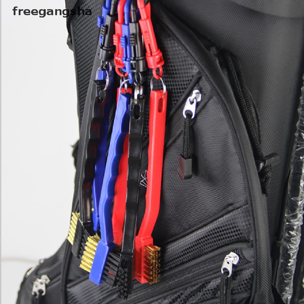 [FREG] 2 Sided Brass Wires Nylon Cleaning Kit Tool Golf Brush Clip Groove Ball Cleaner FDH
