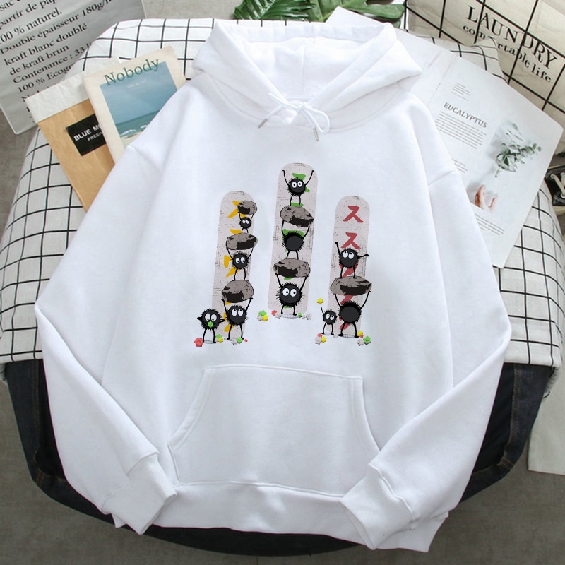 Áo Hoodie Bằng Lông Cừu Họa Tiết Hoạt Hình Totoro Ghibli Kawaii Dễ Thương Thập Niên 90 Cho Nam Và Nữ