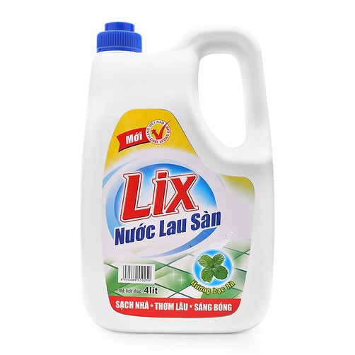 Nước Lau sàn LIX Hương Bạc Hà Chai 4L - LDS15 (đủ 2 hương best seller)