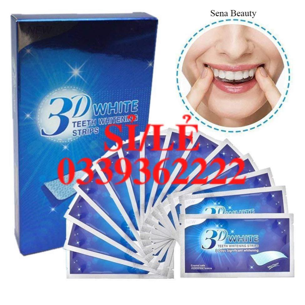 [ CHÍNH HÃNG ] Full hộp 7 cặp - 14 miếng dán trắng răng 3D White Teeth Whitening Strips Sena Beauty