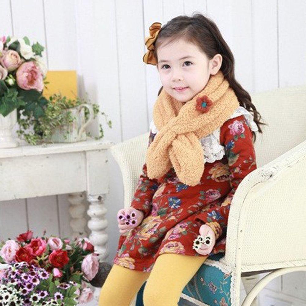 Khăn Choàng Cổ Vải Lông Họa Tiết Hoa Ấm Áp Cho Bé