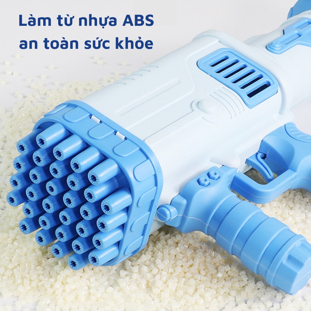Súng bắn bong bóng xà phòng chạy bằng pin siêu mạnh 32 nòng nhiều màu an toàn cho bé