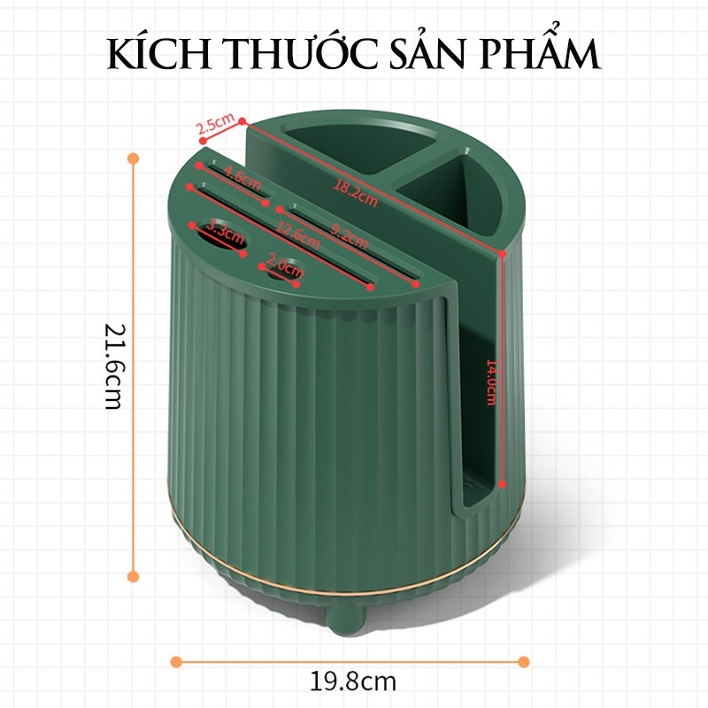 Hộp đựng đũa muỗng thiết kế thông minh xoay 360 chống ẩm ướt