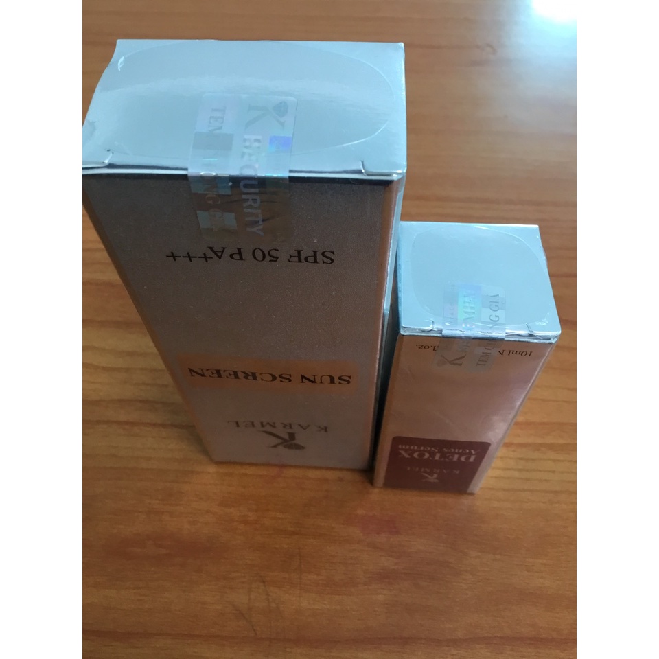 Bộ đôi sản phẩm kamel giảm mụn Detox acnes serum 10ml + kem chống nắng sun screen 30g SPF 50 PA+++