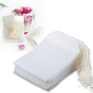 Set 10 túi lọc trà thảo mộc 5.5 x 7 có dây rút bằng vải không dệt siêu tiện lợi