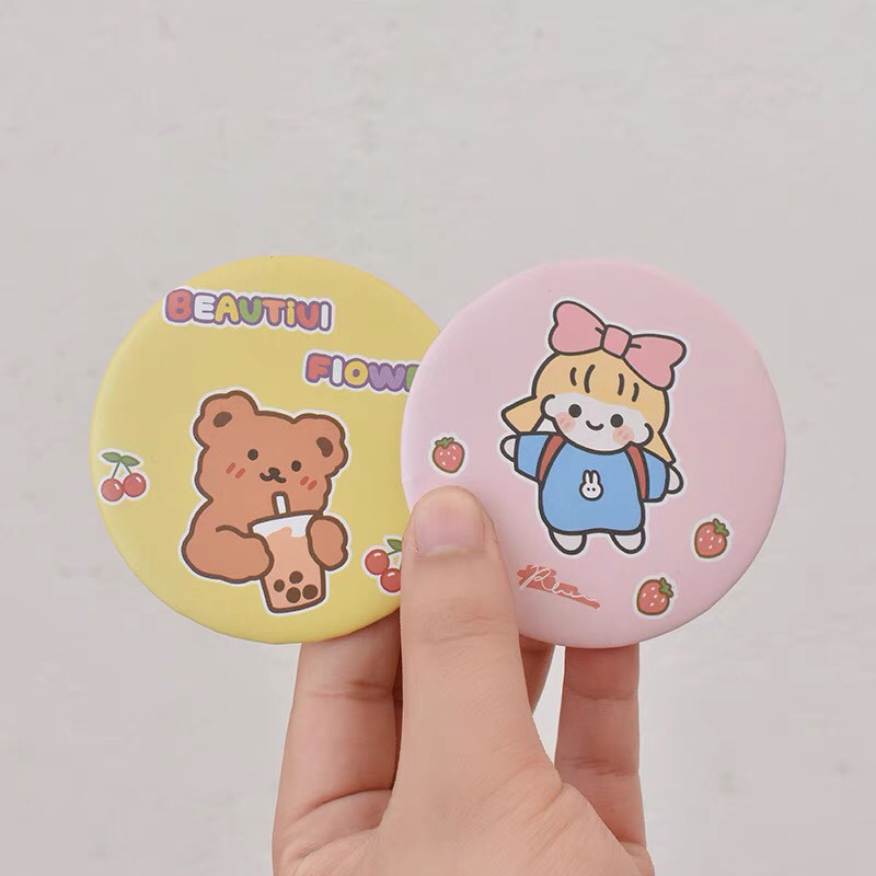 Gương soi mini nhỏ bỏ túi cao cấp loại đẹp 1 hình dễ thương cute ngộ ngĩnh làm quà tặng khách tiện lợi nhỏ nhắn