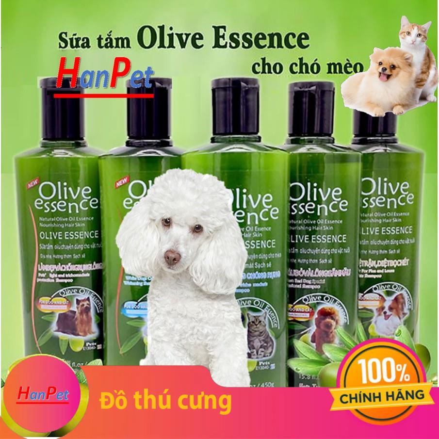 Sữa tắm chó mèo OLIVE 450ml - tinh chất dầu ô liu (4 loại) làm mượt lông Tẩy ố Go White