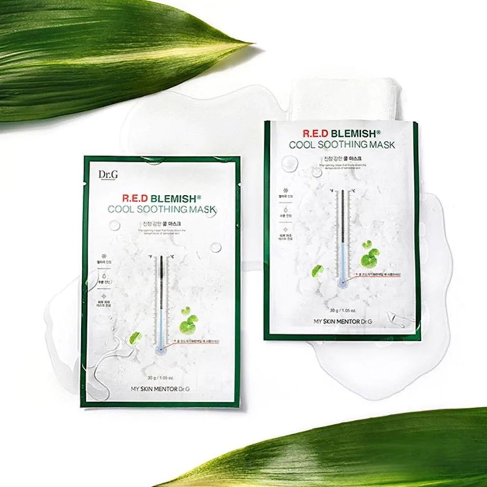 Combo 10 Miếng Mặt Nạ Giấy Dr.G R.E.D Blemish Cool Soothing Mask 10x30g