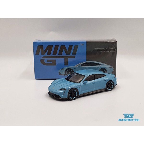 Xe Mô Hình Porsche Taycan Turbo S Frozen 1:64 MiniGT ( Xanh )