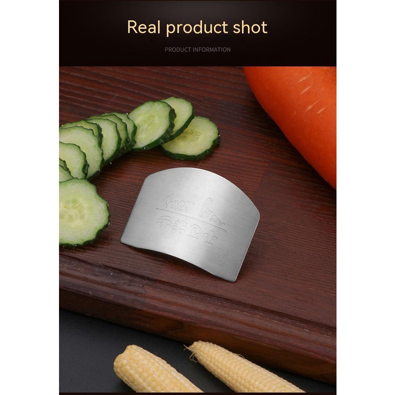 Dụng Cụ Bảo Vệ Ngón Tay Khi Cắt Rau Củ Bằng Thép Không Gỉ 304