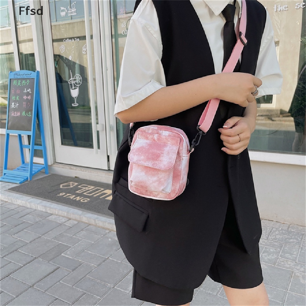{Ffsd} Túi Đeo Chéo Canvas Nhuộm Màu Thời Trang Thường Ngày Nhỏ Nhắn Dành Cho Nữ * Hot