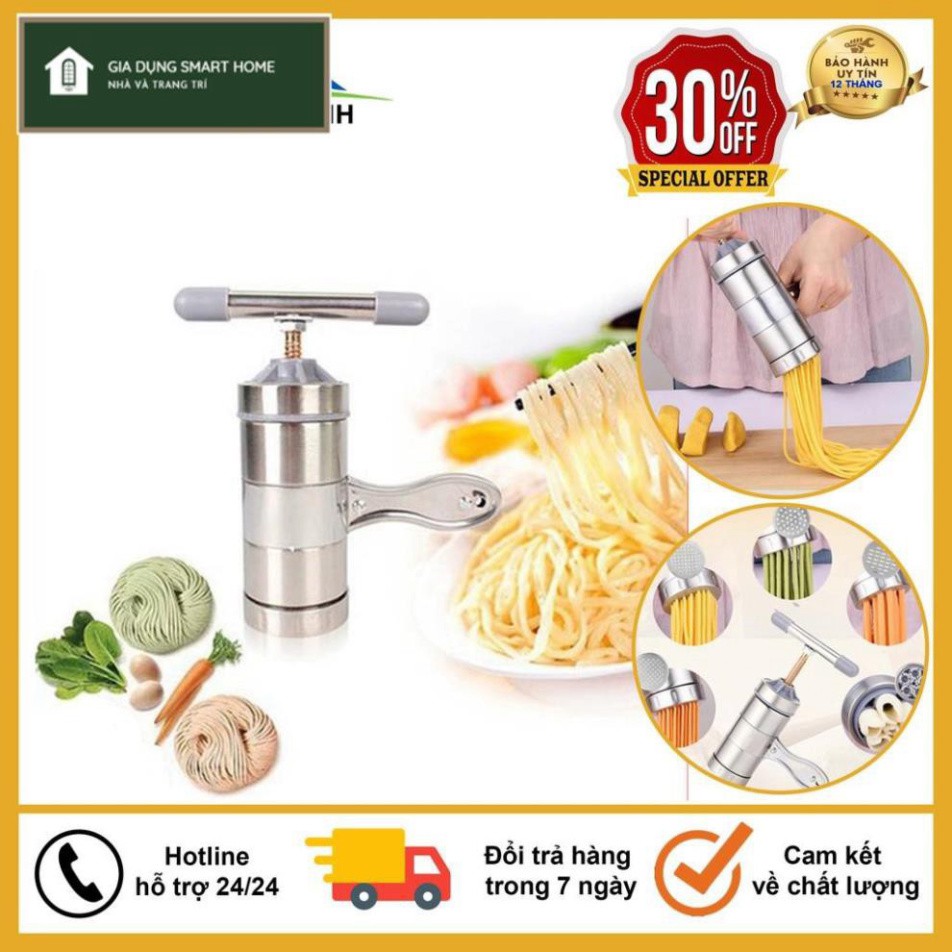 Máy Làm Bún, Mỳ Tươi Tại Nhà Bằng Inox, Tặng Kèm Bộ 5 Size Bún