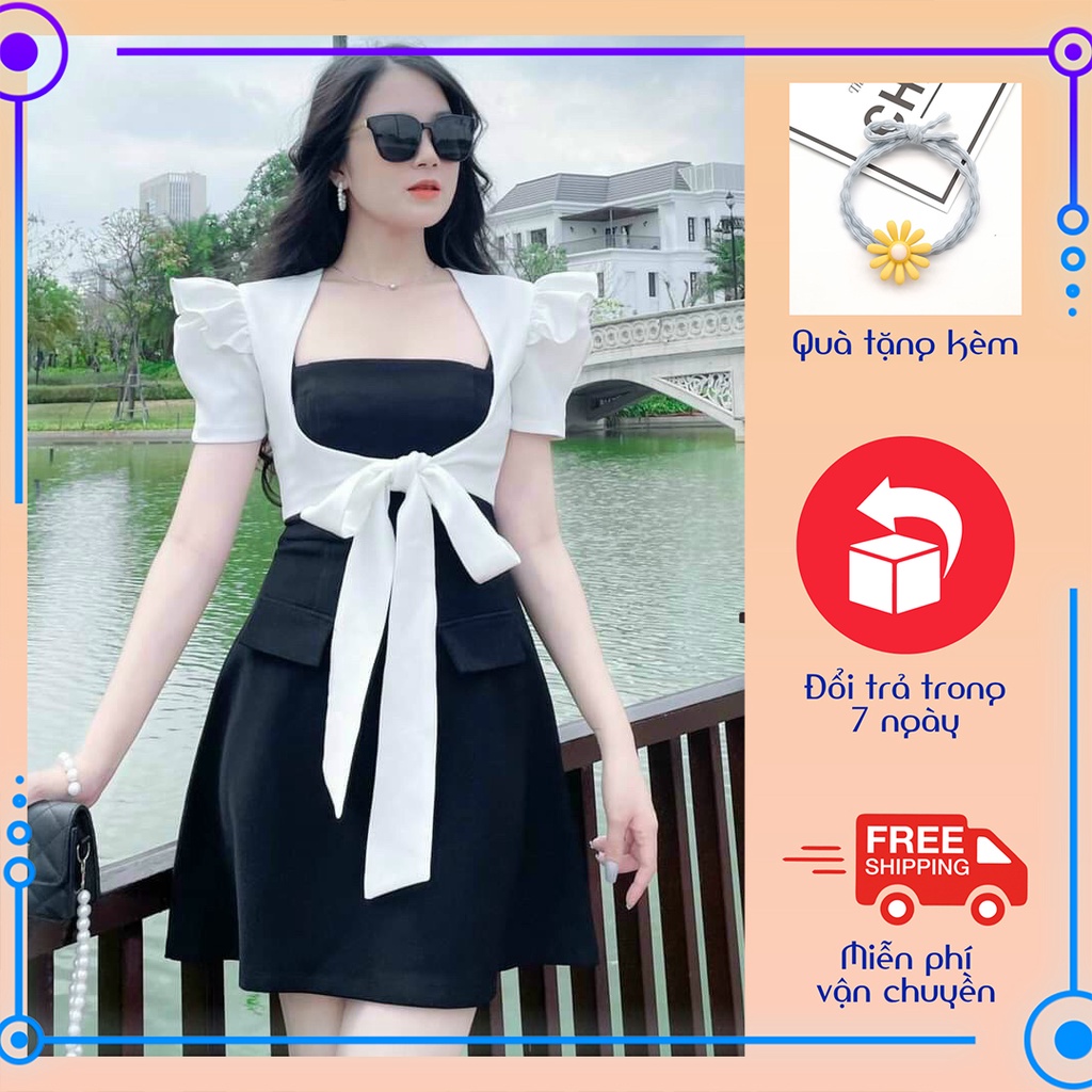 Set đầm xòe 2 dây áo khoác ChemMix thiết kế siêu xinh cho nàng dự tiệc, đi biển