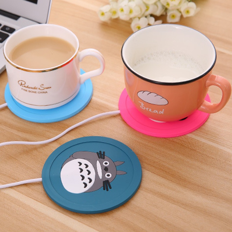 Đế Hâm Nóng Đồ Uống Bằng Silicon 5V Cổng USB Họa Tiết Hoạt Hình