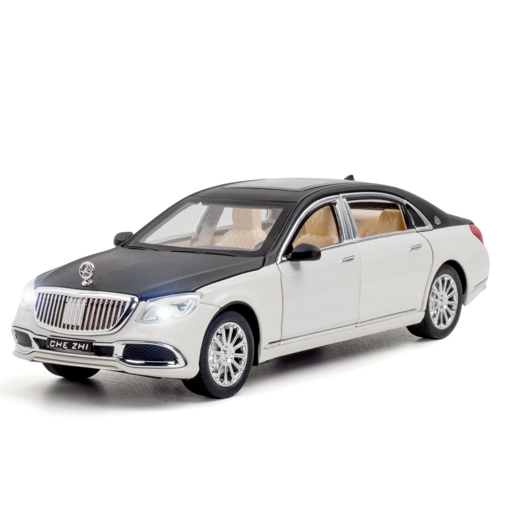 Xe mô hình Mercedes-Benz Maybach S600 -2020 tỉ lệ 1:24 XLG cao cấp mở được của xe và bật được đèn