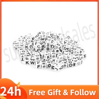 Bộ 300 Hạt Xâu Chuỗi 26 Lỗ Khắc Chữ Làm Trang Sức