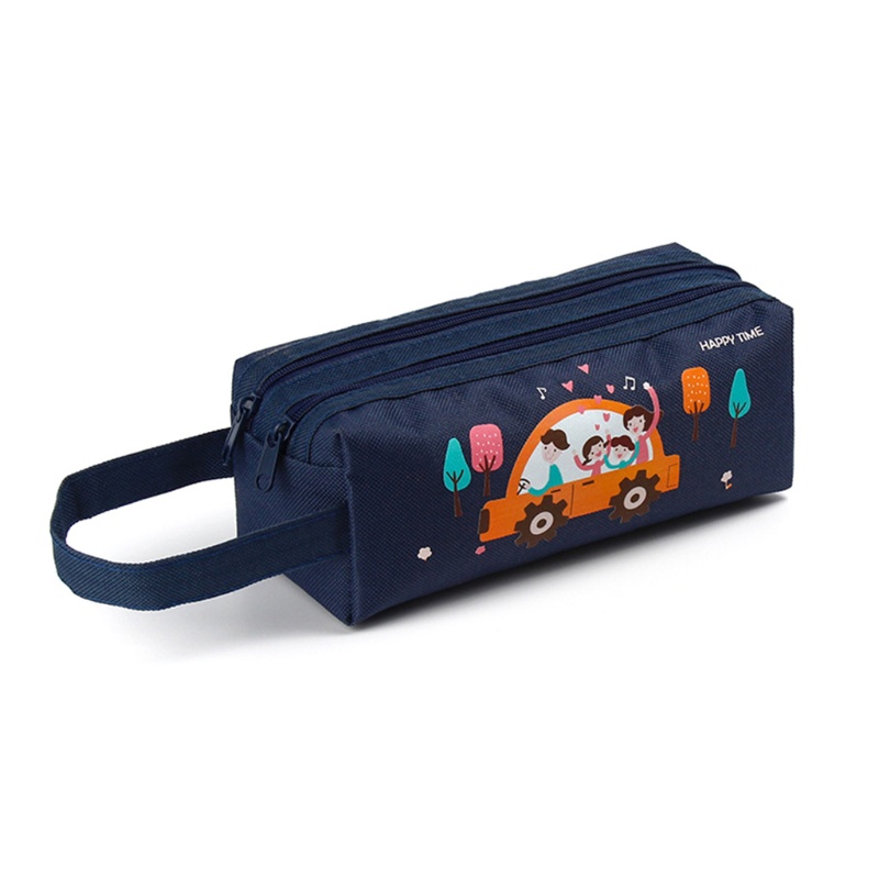 [Hàng mới về] Túi vải canvas 2 ngăn đựng bút tiện lợi cho bé