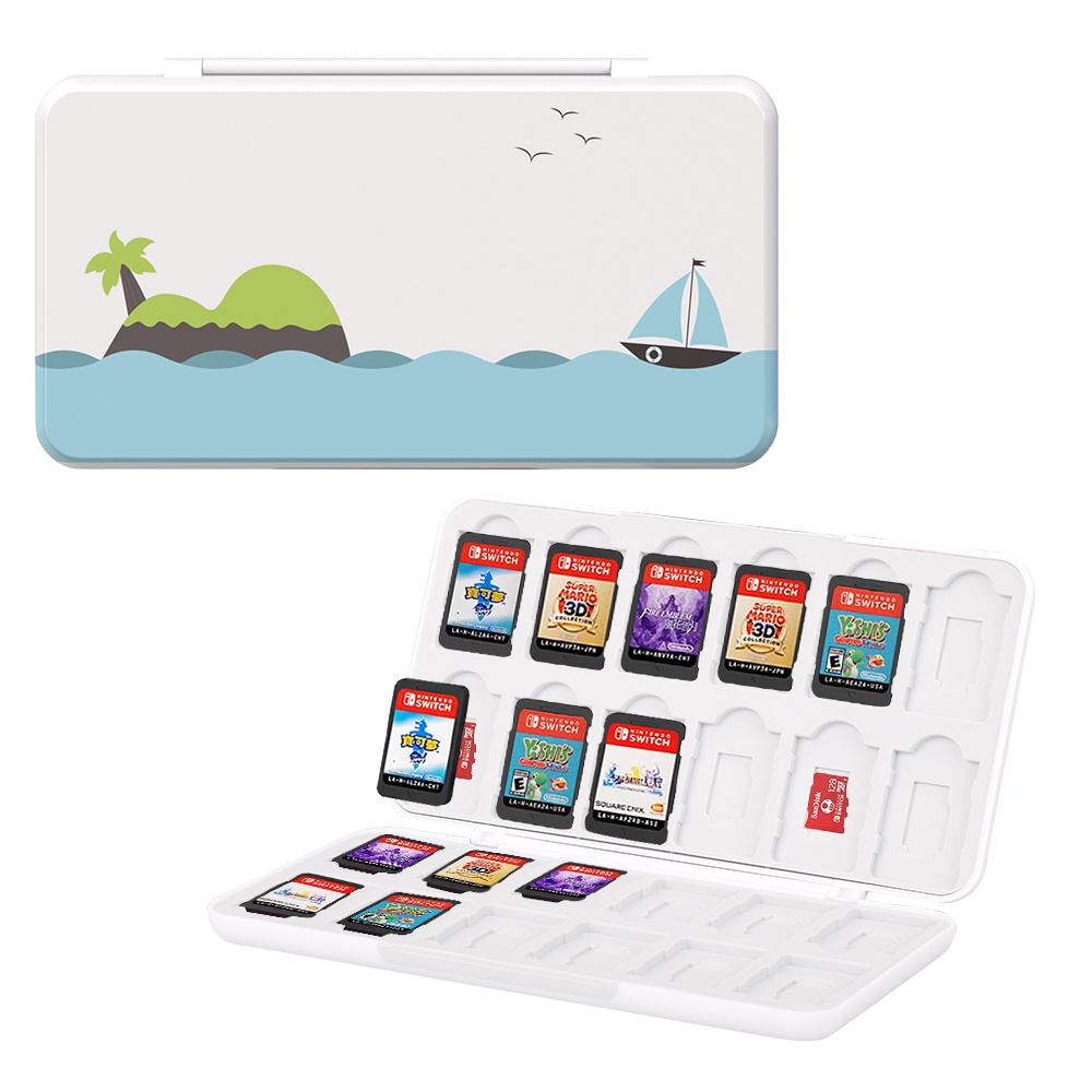 Hộp Đựng Thẻ Chơi Game Nintendo Switch Oled 3D 24 Trong 1 Bằng Silicon Từ Tính